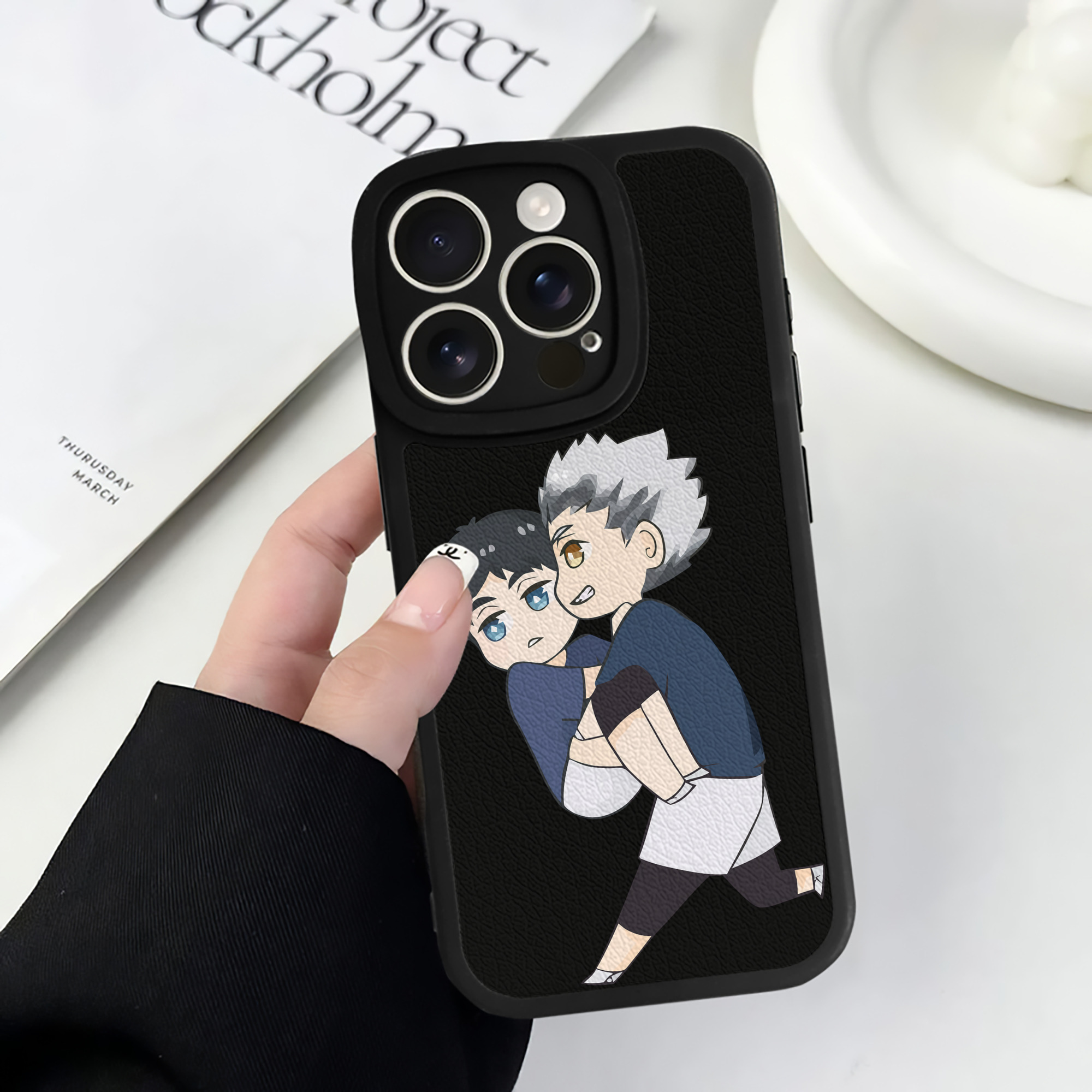 （画像用） ハイキュー!! Haikyu!! 【iPhone 16シリーズ対応】シリコンスマホケース（レザー調） 材質：シリコン